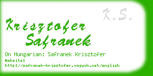 krisztofer safranek business card